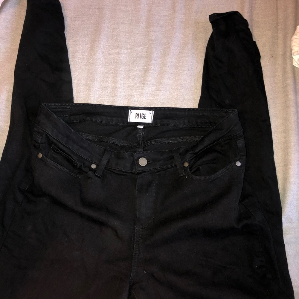 Paige distressed skinny jeans. Size 32. Black.